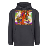 Smoke Mardi Gras crawfish Heavyweight Hoodie - NancyCooperArtShop