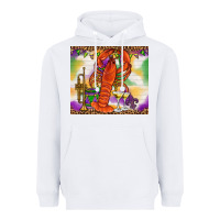 White Mardi Gras crawfish Heavyweight Hoodie - NancyCooperArtShop