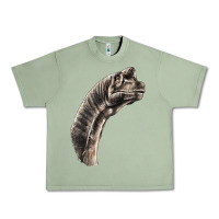Oil Green brachiosaurus face Urban Heavy Tee - LillyAllenDesigns