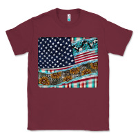 Burgundy American Flag Mouse Pad Classic Tee - CowhideDigitalArt