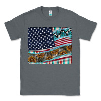 Charcoal Heather American Flag Mouse Pad Classic Tee - CowhideDigitalArt