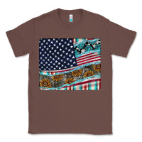 Chestnut American Flag Mouse Pad Classic Tee - CowhideDigitalArt