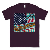 Plum American Flag Mouse Pad Classic Tee - CowhideDigitalArt