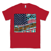Red American Flag Mouse Pad Classic Tee - CowhideDigitalArt