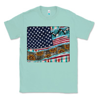 Seafoam American Flag Mouse Pad Classic Tee - CowhideDigitalArt