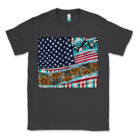 Smoke American Flag Mouse Pad Classic Tee - CowhideDigitalArt