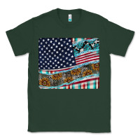 Sports Green American Flag Mouse Pad Classic Tee - CowhideDigitalArt