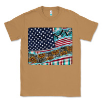 Toasted Coconut American Flag Mouse Pad Classic Tee - CowhideDigitalArt