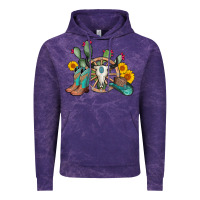 Cloud Purple wheel bull skull western cowboy Vintage Hoodie - AdoDesignShop
