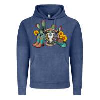 Vintage Denim wheel bull skull western cowboy Vintage Hoodie - AdoDesignShop