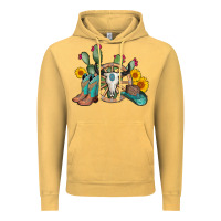 Vintage Mustard wheel bull skull western cowboy Vintage Hoodie - AdoDesignShop