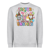 Heather Grey easter  with my gnomies Heavyweight Sweatshirt - MaliasSmallBusiness