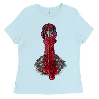 Baby Blue gobble head Ladies Tee - RanaPortraitStore