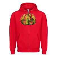 Red Gymnocalycium Variegated Cactus Zipper Hoodie - LillyAllenDesigns
