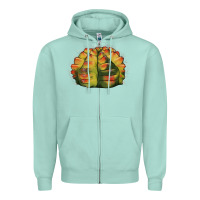 Seafoam Gymnocalycium Variegated Cactus Zipper Hoodie - LillyAllenDesigns