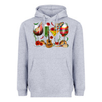 Heather Grey Mexico Wine Glasses Heavyweight Hoodie - texasbilliewilder