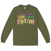 Army Green mardi gras queen Long Sleeve Tee - MaliasSmallBusiness