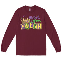 Burgundy mardi gras queen Long Sleeve Tee - MaliasSmallBusiness