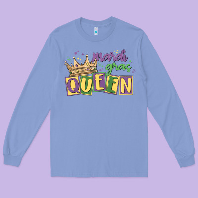 Mardi Gras Queen Long Sleeve Tee Designed By Maliassmallbusiness