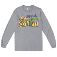 Heather Grey mardi gras queen Long Sleeve Tee - MaliasSmallBusiness