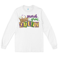 White mardi gras queen Long Sleeve Tee - MaliasSmallBusiness