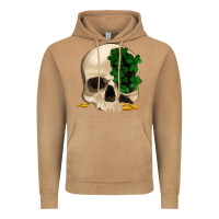 St Patrick's Day Skull With Clovers Vintage Hoodie | Teevron