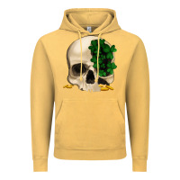 Vintage Mustard St patrick's day Skull with clovers Vintage Hoodie - Jasminsmagicworld