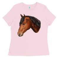 Bubblegum Pink horse Ladies Tee - RanaPortraitStore