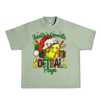 Oil Green Santa's Favorite Softball player Urban Heavy Tee - NancyCooperArtShop