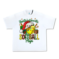 White Santa's Favorite Softball player Urban Heavy Tee - NancyCooperArtShop
