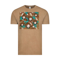 Vintage Coffee baseball turquoise gemstones western patterns Vintage Tee - BarkalooDesign