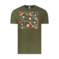 Vintage Olive baseball turquoise gemstones western patterns Vintage Tee - BarkalooDesign