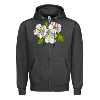 Charcoal Heather Hawthorn Flower Zipper Hoodie - LillyAllenDesigns