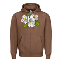 Chestnut Hawthorn Flower Zipper Hoodie - LillyAllenDesigns