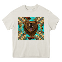 Cream bear native american  tumbler Heavy Core Tee - BarkalooDesign