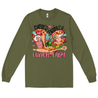 Army Green cupids favorite lunch lady Long Sleeve Tee - MaliasSmallBusiness