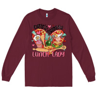 Burgundy cupids favorite lunch lady Long Sleeve Tee - MaliasSmallBusiness