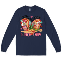Navy cupids favorite lunch lady Long Sleeve Tee - MaliasSmallBusiness