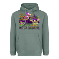 Sage Happy Mardi Carnival with truck Heavyweight Hoodie - NancyCooperArtShop