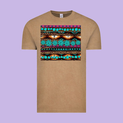 Leopard Aztec Turquoise Jewelry Vintage Tee Designed By Barkaloodesign