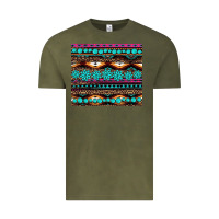 Vintage Olive leopard aztec turquoise jewelry Vintage Tee - BarkalooDesign