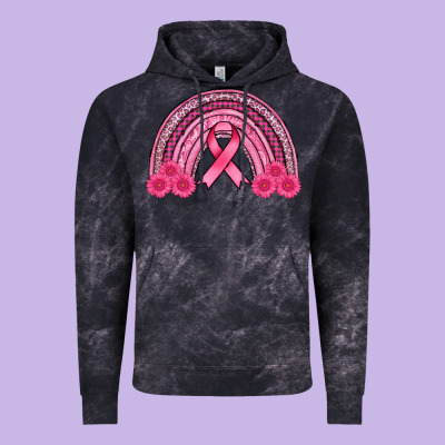Breast Cancer Rainbow Vintage Hoodie Designed By Adodesignshop