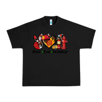Black peace love firefighter Urban Heavy Tee - AdoDesignShop
