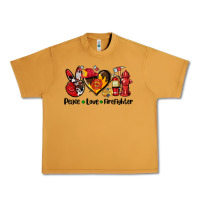 Peanut Butter peace love firefighter Urban Heavy Tee - AdoDesignShop