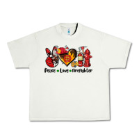 Pistachio peace love firefighter Urban Heavy Tee - AdoDesignShop