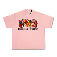 Salmon peace love firefighter Urban Heavy Tee - AdoDesignShop