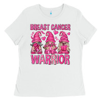 White Breast Cancer Warrior Gnomes Ladies Tee - texasbilliewilder