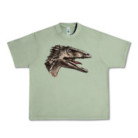 Oil Green Deinonychus Face Urban Heavy Tee - LillyAllenDesigns