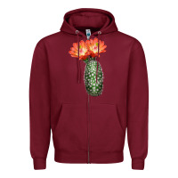 Burgundy King Cup Cactus Zipper Hoodie - LillyAllenDesigns