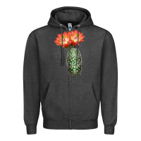 Charcoal Heather King Cup Cactus Zipper Hoodie - LillyAllenDesigns